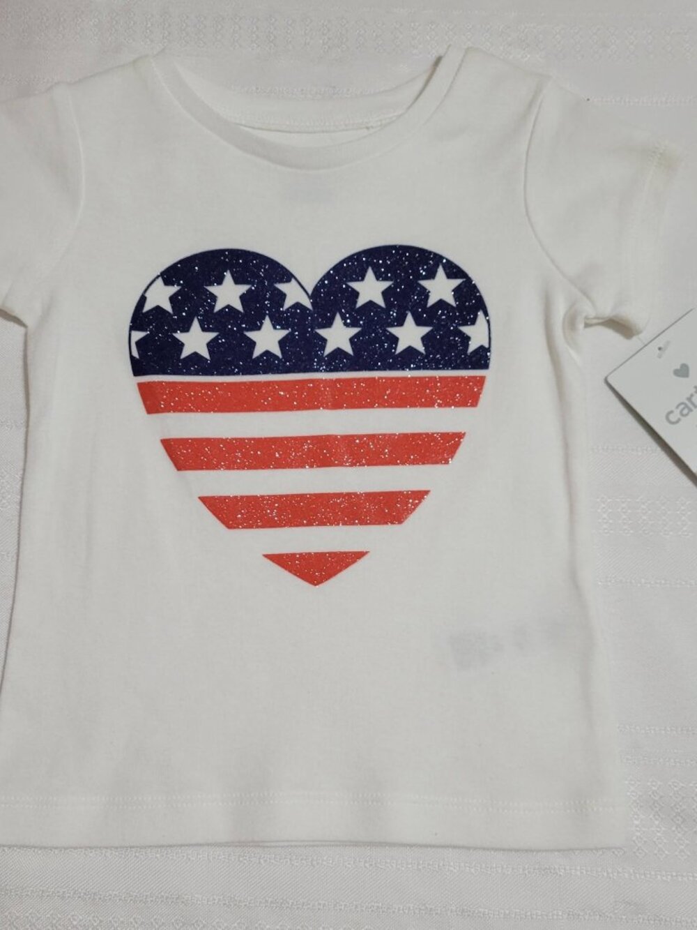 Carter's 12 18 or 24 Month American Shirt NWT Short Sleeves Heart Flag